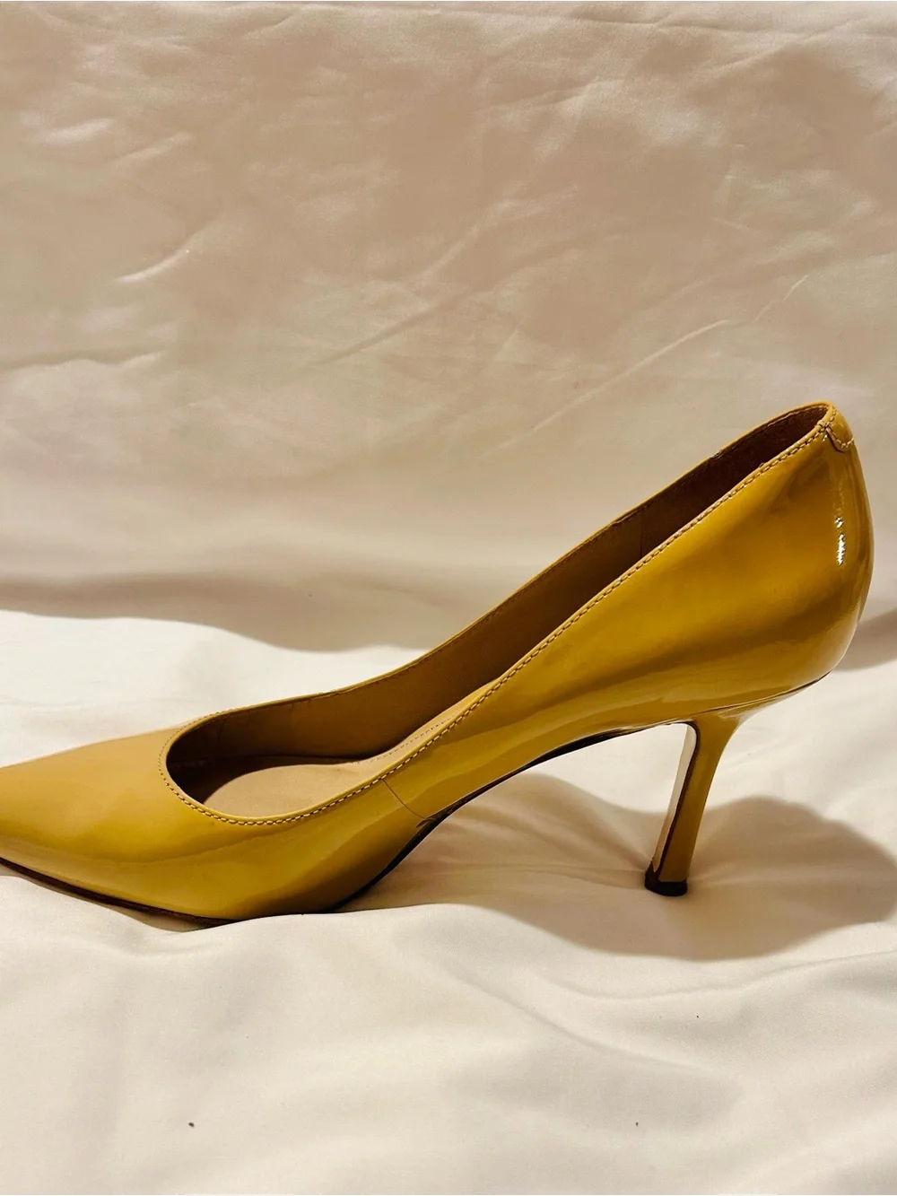 Joan & David Patent Leather Yellow Pointed-Toe Pumps